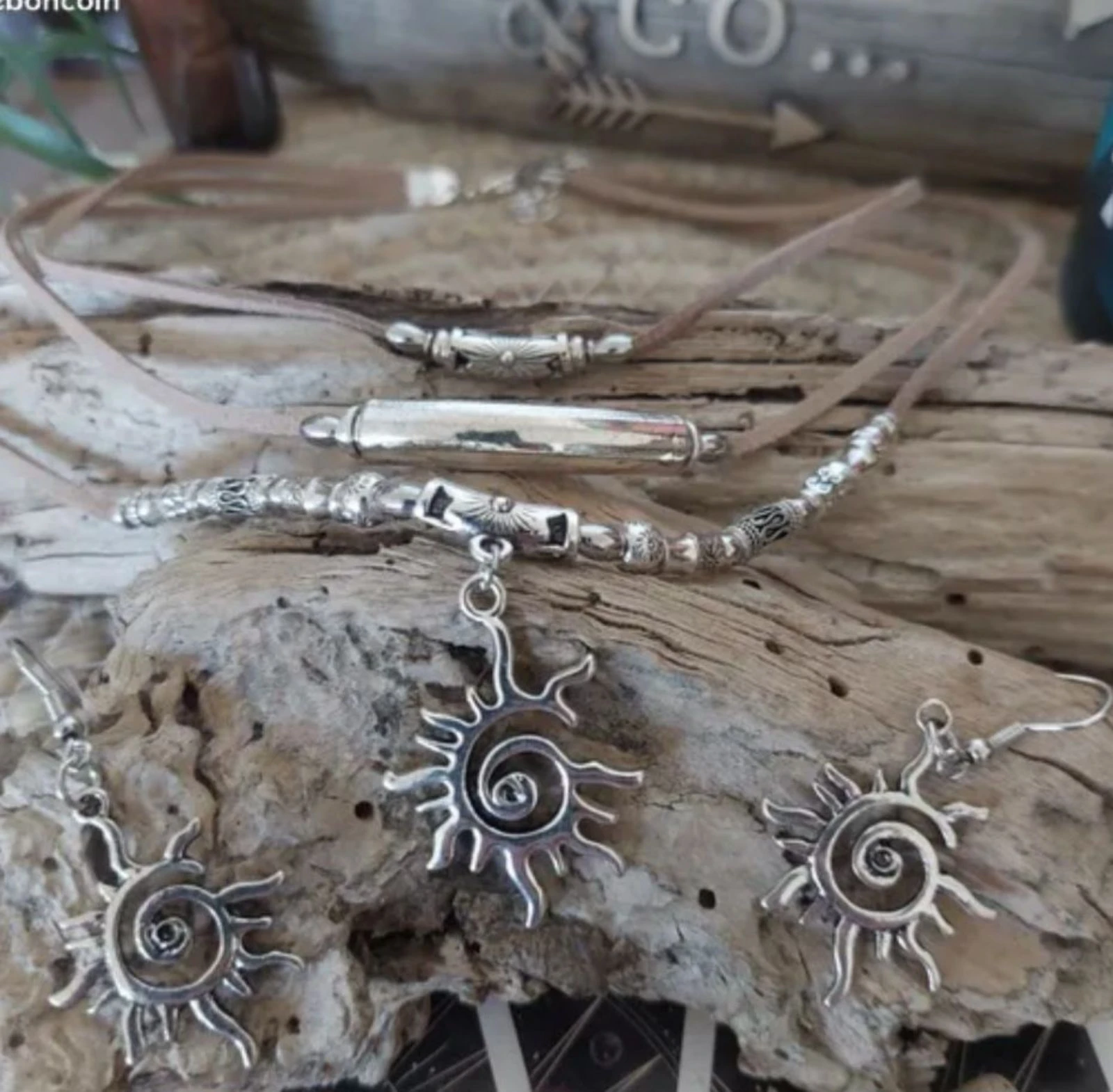 Parure boho-ethnique drie rijen, beige – photo 11